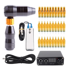 Manooby ручка тату машина комплект тату ручка с 30 иглой s питание педаль и чехол для переноски татуировки