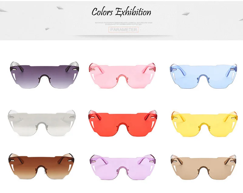 SHAUNA, новинка, карамельный цвет, интегрированные линзы, женские солнцезащитные очки Cateye, украшение ногтей, мужские очки без оправы, розовые линзы