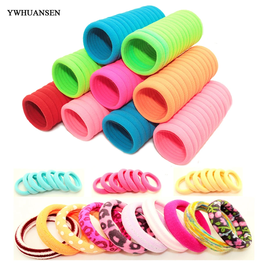 YWHUANSEN 40pcs/lot Hair Accessories for girls Scrunchies Elastic Hair Bands children decorations Headdress Gum for hair ties