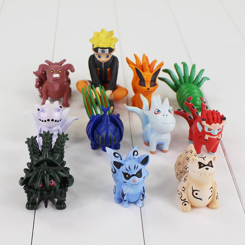 11 шт./компл. 4 8 см детская Uzumaki Naruto фигурка игрушки биджуу кьюби Курама Гаара