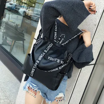 

College wind girl bag student backpack letter travel backpack travel bag solid color large capacity backpack Dropship T626