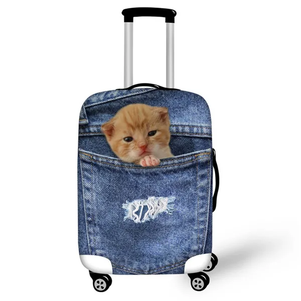 FORUDESIGNS, защитный чехол для багажа, милый кот, животное, водонепроницаемый чехол для 18-30 дюймов, чехол на колесиках, эластичный, для путешествий, дождевик - Цвет: CC1670