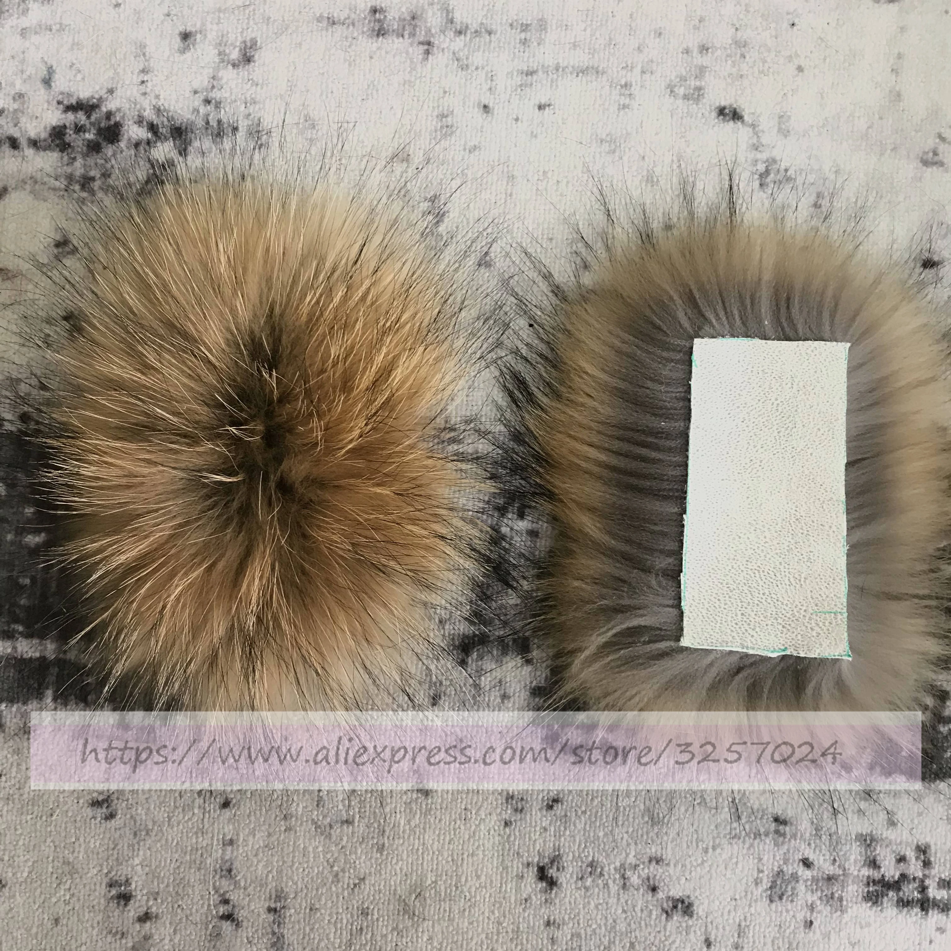 natural raccoon fur slides