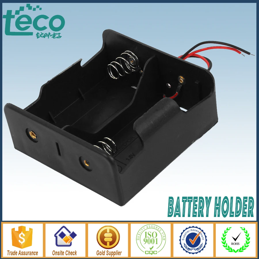 

1Pcs/lot 2 D Battery holder Spring Loaded Storage Box Wired for LR20/UM1/AM1 batteries TBH-D-2A-W