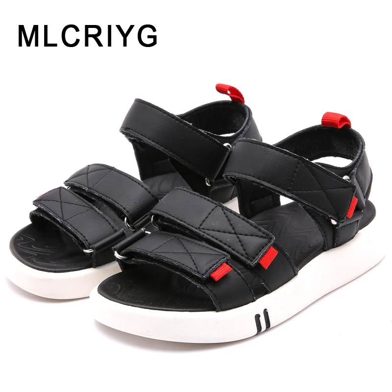 

2019 Summer Kids Pu Leather Sandals Baby Girls Casual Shoes Children Beach Sandals Boys Brand Black Shoes Fashion Sport Sandals