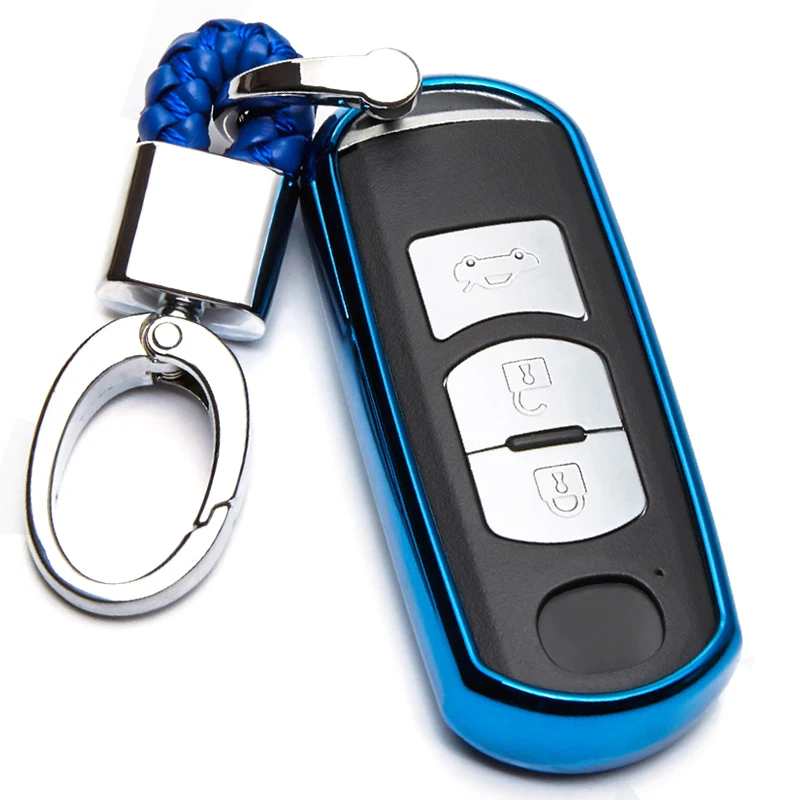 

New Soft TPU Car Key Case Cover For Mazda CX-5 CX-7 6 GH CX5 MX5 CX 3 7 5 Axela Demio Familia Atenza Key Ring Shell Accessories