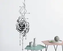 Geometric Rose & Arrow Wall Decal Rose Applique Floral Applique Wall Decoration Bedroom Living Room Home Art Deco Wallpaper2WS43 Geometric Rose & Arrow Wall Decal Rose Applique Floral Applique Wall Decoration Bedroom Living Room Home Art Deco Wallpaper2WS43