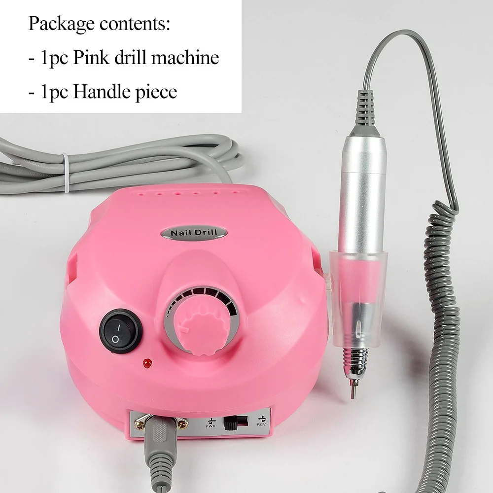 Профессиональный электрический аппарат для удаления кутикулы, 30000 об/мин, карбид, фрезы для удаления кутикулы, маникюр с полировкой, набор LYDR401 - Цвет: Pink and Handle