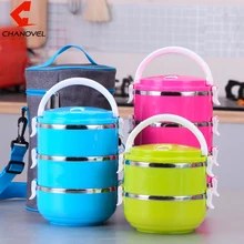 Chanovel корейский Нержавеющая сталь Bento для детей Красочные Термальность Еда контейнер Коробки для обедов Портативный Столовые сервизы