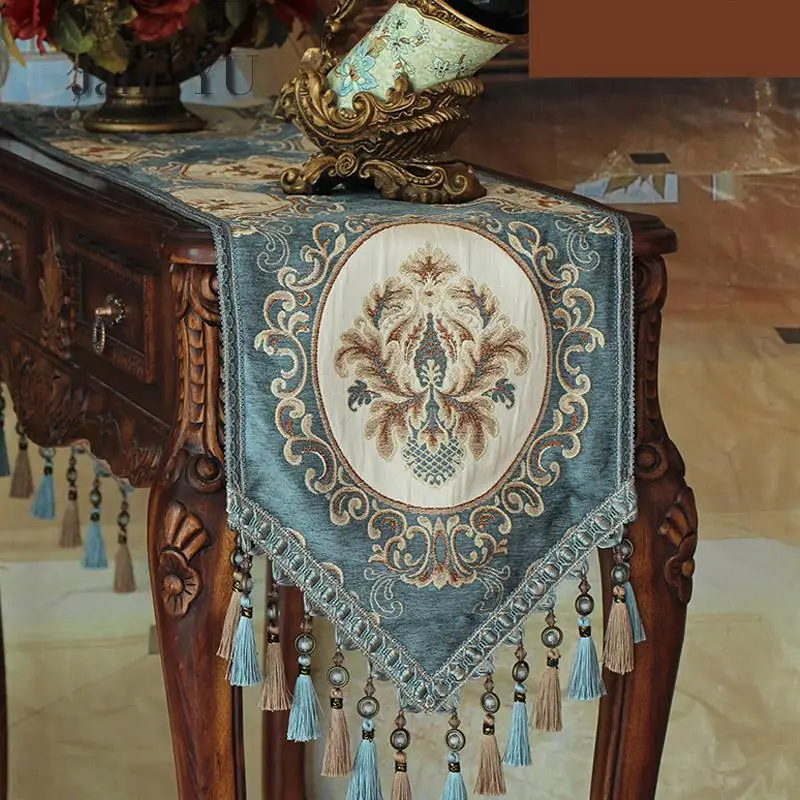

JaneYU Anglicanum NordEuropean-style High-end Luxury Table Flag Chinese Retro Living Room Rural Tea Table Cabinet Long Cloth