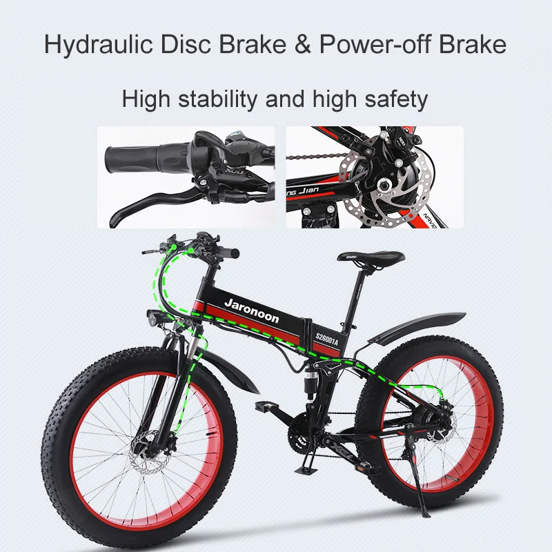 Best 26 Inch Folding Electric Bicycle, 48V 1000W Powerful Motor, Mountain Bike Fat Bike, 5-level Pedal Assist Snow Bike 4