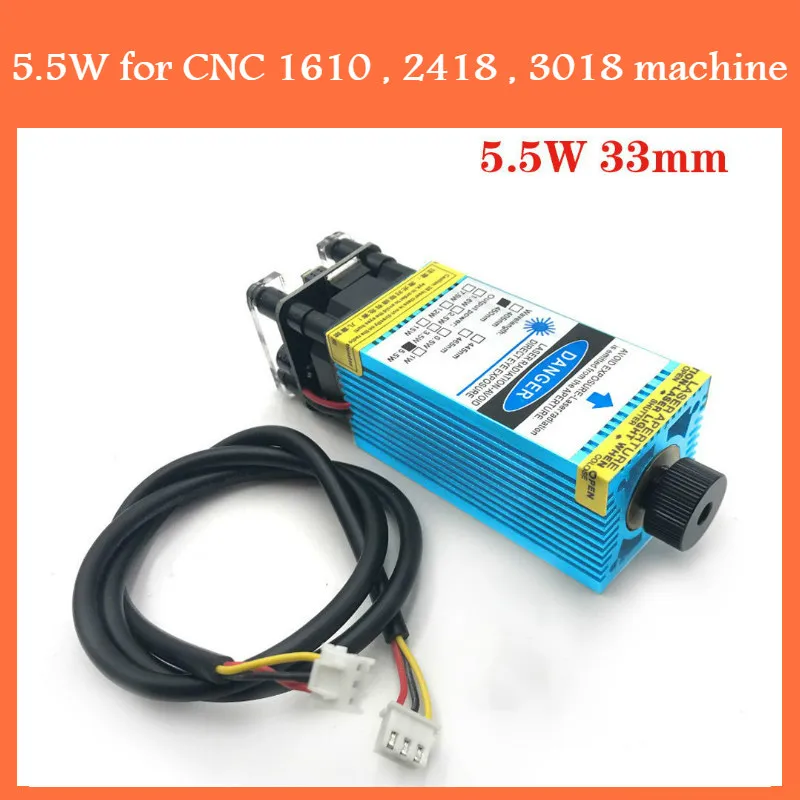 

5.5w 450nm djustable CNC laser for CNC 1610 , 2418 , 3018 machine , laser cutting TTL module 5500mw ,engrave on stainless steel