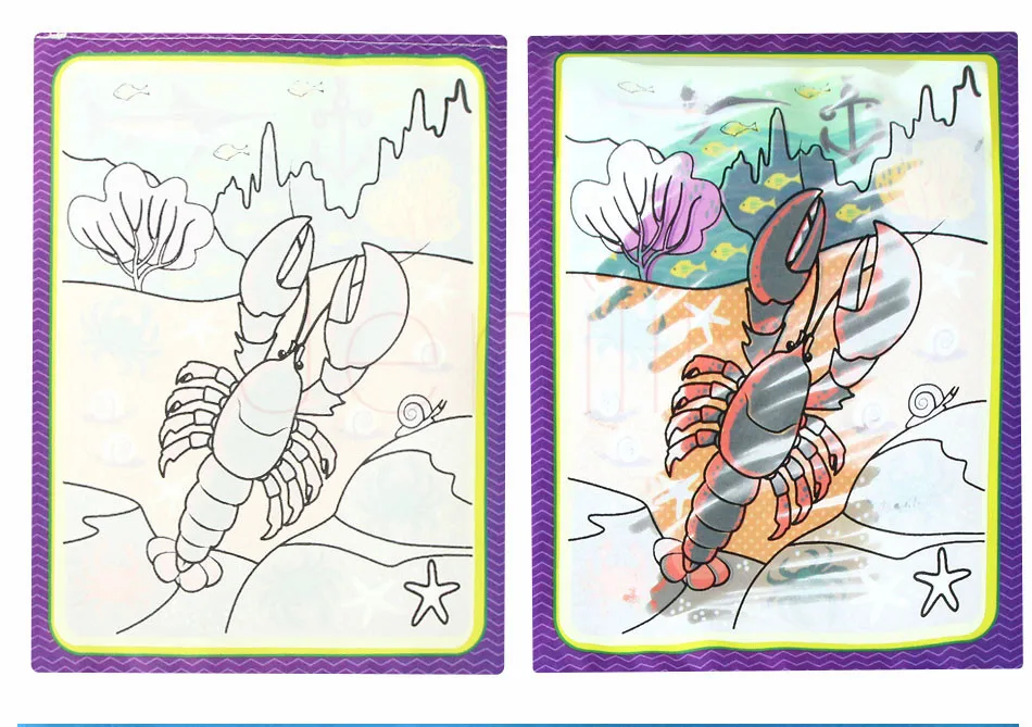 Детская Волшебная водная тканевая книга для рисования с 2 волшебными ручками, мягкий коврик для малышей, Игрушки для раннего развития морской жизни
