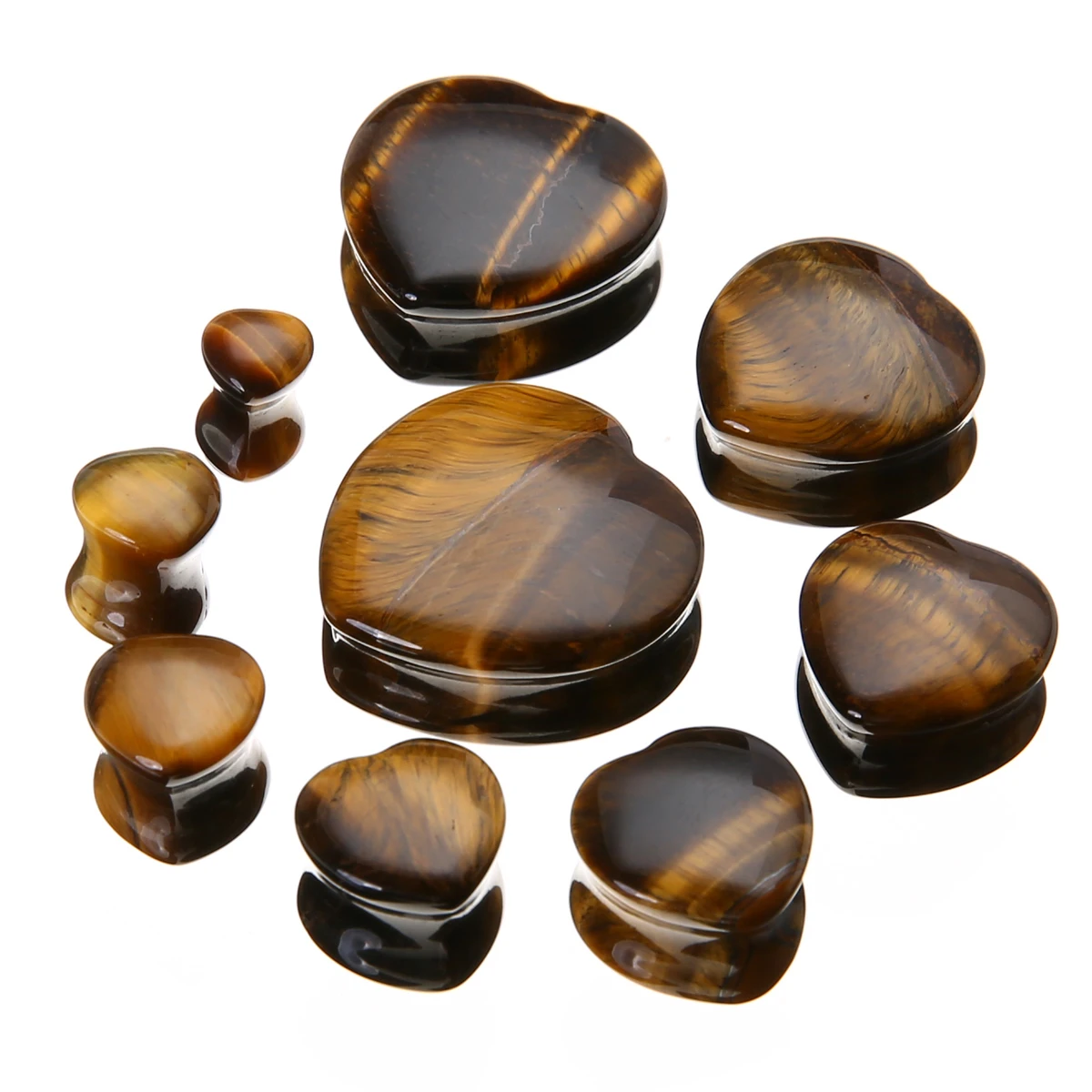 1 Pair Shellhard Heart Shaped Stone Ear Plug Fashion Flesh Tunnel Ear Expander Stretcher For Women Femme Jewelry
