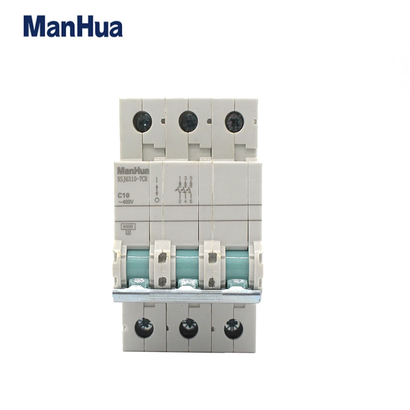 

ManHua 3P C10 Miniature Circuit Breaker Overload Protection Disjoncteur Voltage Relay Isolation Circuit Breaker