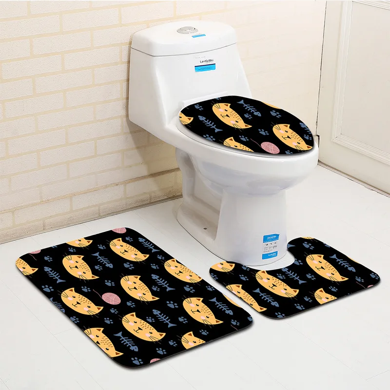 3 шт. Banyo Paspas Ежик ванная комната ковер Туалет U тип коврик для ванной комплект Нескользящие Tapis Salle De Bain Alfombra Bano