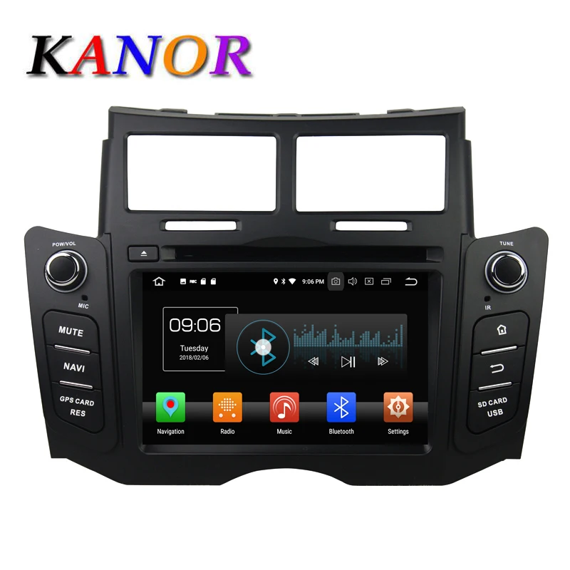 

Android 8.0 Car DVD Player For Toyota Yaris 2006-2012 GPS Navigation System With Car Audio Stereo Octa Core 4+32G KANOR