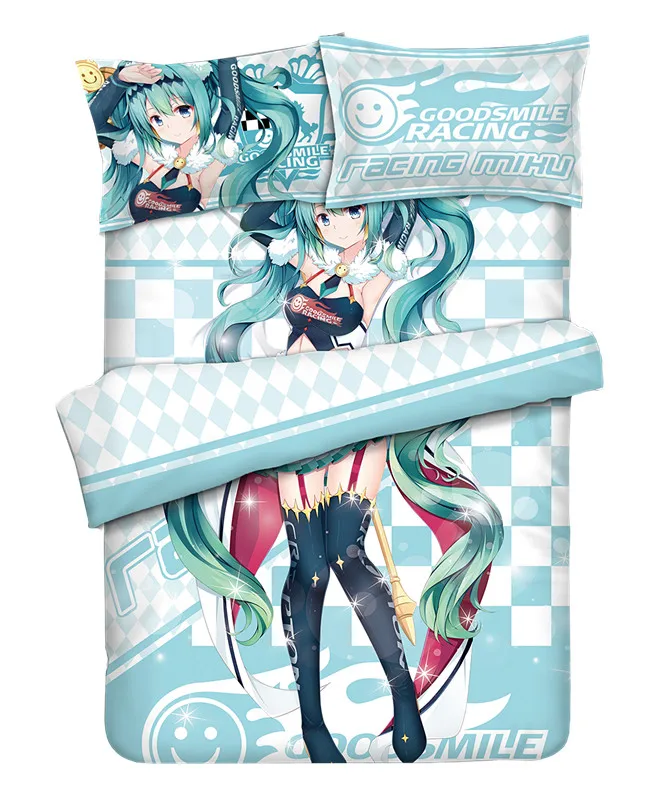 Аниме мультфильм Runing Hatsune Miku пододеяльник постельные принадлежности набор с наволочками простыня пододеяльник набор 4 шт. CP180011 - Цвет: Uniform cloth
