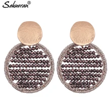 Sehuoran серьги-гвоздики для женщин Кристалл бисера ручной работы серьги oorbellen ювелирные изделия