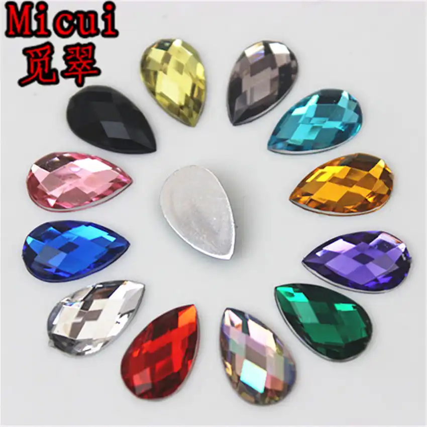 50-100Pcs 4*15mm Bling Crystal Clear Resin Cabochon Acryl Wedding Decorae Crafts