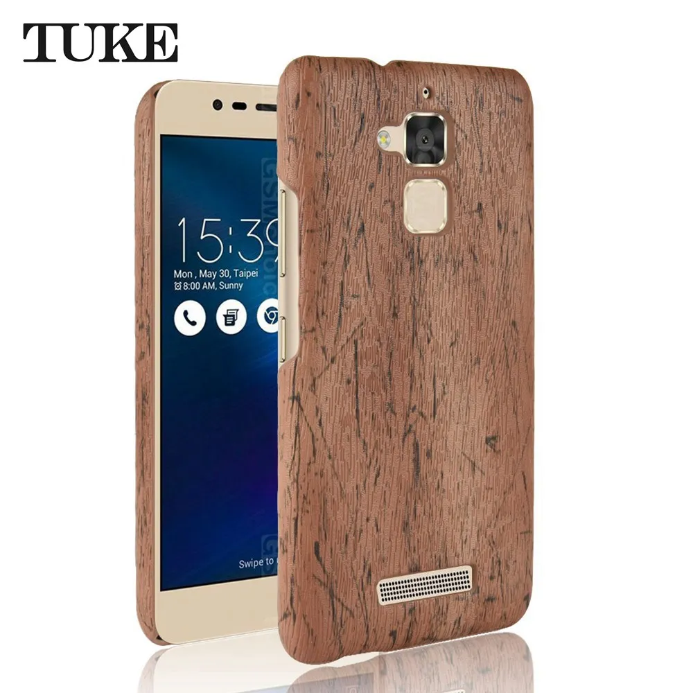 

TUKE Luxury Wood Grain Pattern Case For Asus Zenfone 3 Max ZC520TL X008D Hard PC Plastic Leather Case For Zenfone Pegasus 3 X008