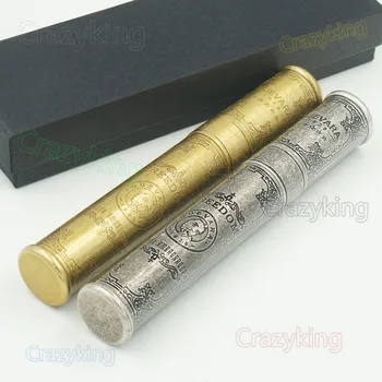 

Guevara Pure Cupper Vintage Antique Silver Freedom 5 Star Carving 58 Ring Big Size Tube Cigar Holder Fits Cohiba