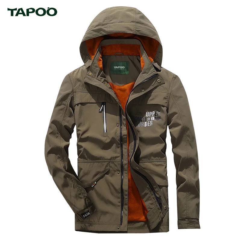 TAPOO для мужчин's куртки 2017 демисезонный Стенд воротник Windpoof непромокаемые