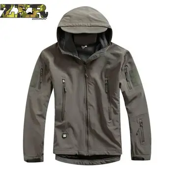 

Zuoxiangru Shark Skin Military Jacket Men Softshell Waterpoof Camo Clothe Tactical Camouflage Army Hoody Jacket Male Winter Coat