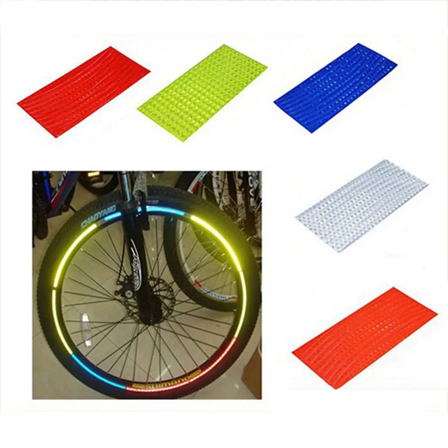 Bicycle reflector Fluorescent MTB Bike Cycling Wheel Rim Reflective Stickers Decal Accessories