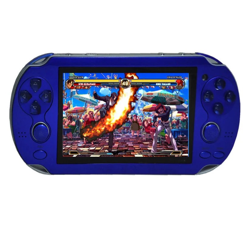 Двойной рокер ручной ретро портативный видео игровая консоль, геймпад 4,3 дюймов 8 Гб Consol поддержка для игра для PSP камера видео электронная книга - Цвет: Синий