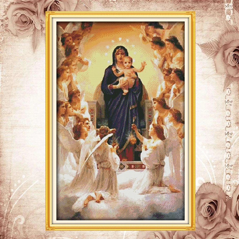 

Joy Sunday Counted cross stitch kits deal Virgin Mary son 9 DMC14CT 1CT ottonfabric livingroom deco painting factory wholesale