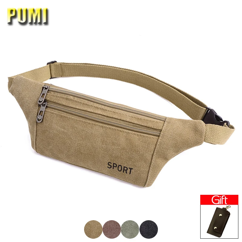 

Men Canvas Waist Pack Fanny Pack Bum Bag for Women Chest Bag Money Pocket Belt Pouch Dad Bag Travel Pillow Fashion Crossbody Bag