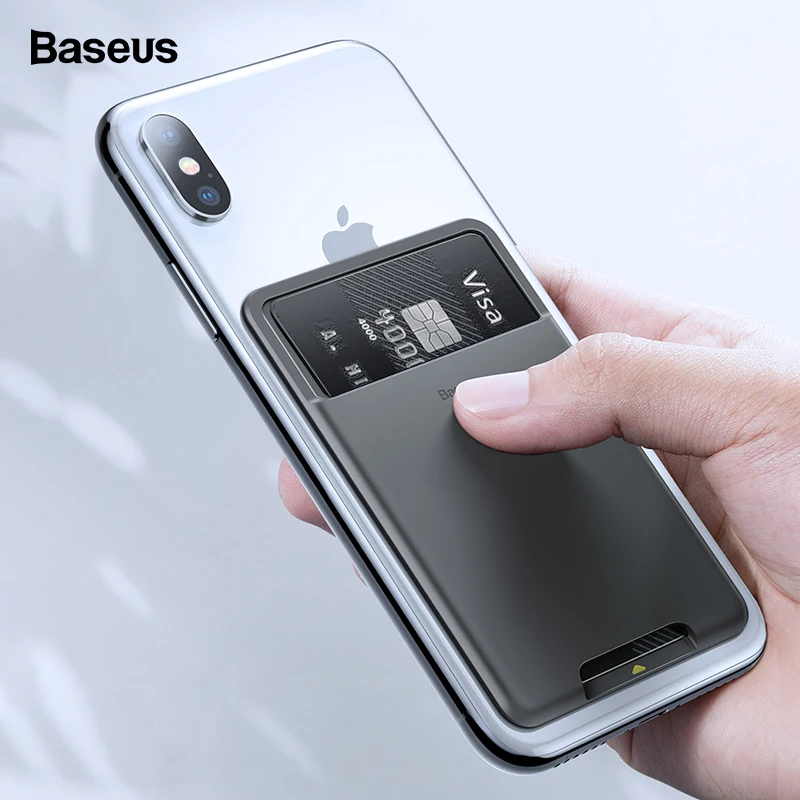 

Baseus Universal Phone Back Slot Card Wallet Case For iPhone 11 Pro Max X Xs Luxury Silicone Phone Pouch Case For Samsung Xiaomi