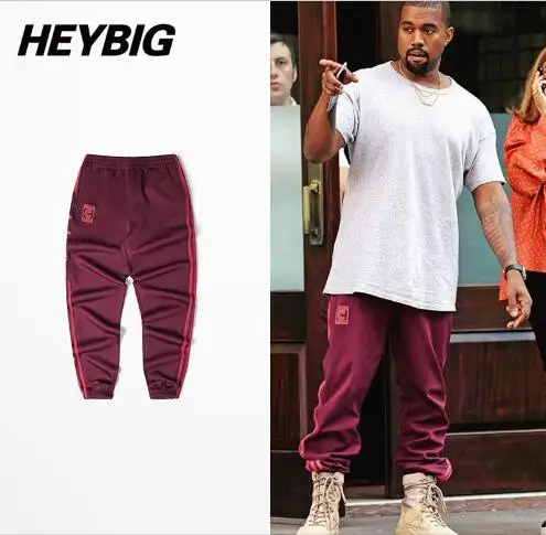 

Season 4 calabasas Joggers Men Kanye West Hip Hop Pants Casual Trousers 2017 new Sweatpants season 4 cuffed pants Striped