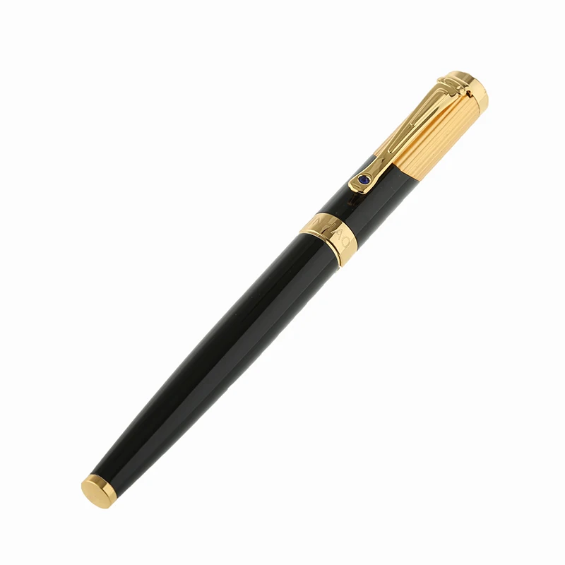 Jinhao 9009 Роскошная золотая Ручка-роллер с алмазным зажимом, гладкая металлическая шариковая ручка для студентов, школьные принадлежности - Цвет: black