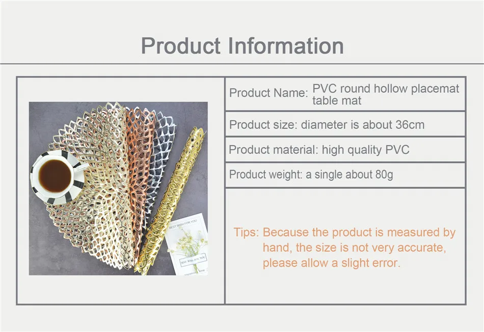 Столовые приборы, обеденный Настольный коврик из ПВХ, пластиковый полый изоляционный круглый барочный Средиземноморский подстаканник, подстилки для стола, коврики для чаши, домашний декор 36 см