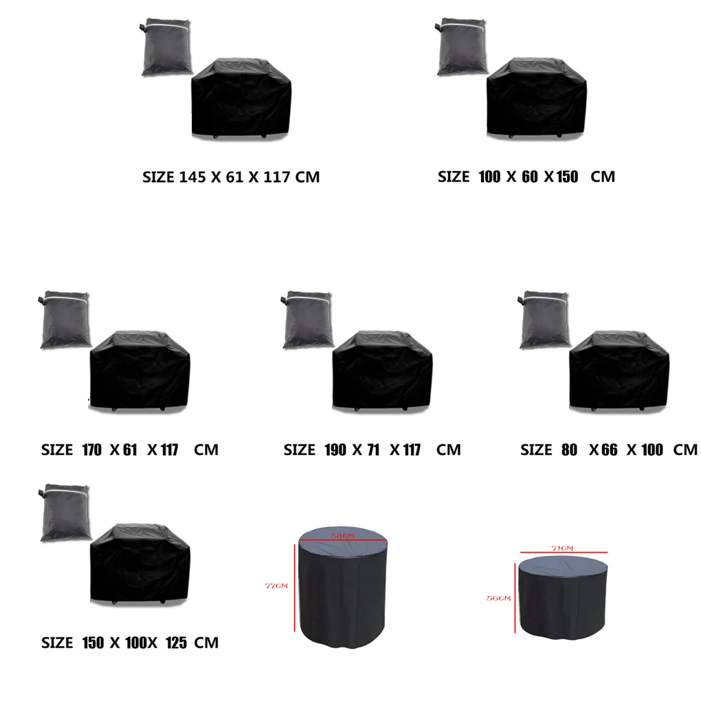 Большой открытый водонепроницаемый барбекю крышка барбекю Чехлы сад патио-Гриль протектор