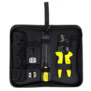 

4 in 1 Cable Wire Crimper Multi-function Crimping Pliers Kit with Ratchet Terminal Screwdriver Engineering DYI Hand Tool Sets