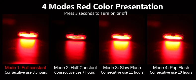 120 Lumens Bike Light LED Waterproof Bicycle Light USB Rechargeable MTB Road Bike Tail Light Night Warning Cycling Flashlight