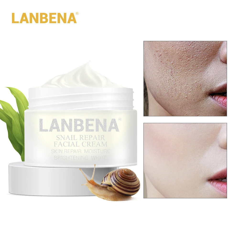 LANBENA Whitening Snail Repair Face Cream+anti Wrinkle Snail Eye Serum Eye Cream Acne Treatment Snail Cream Day Cream 2PCS