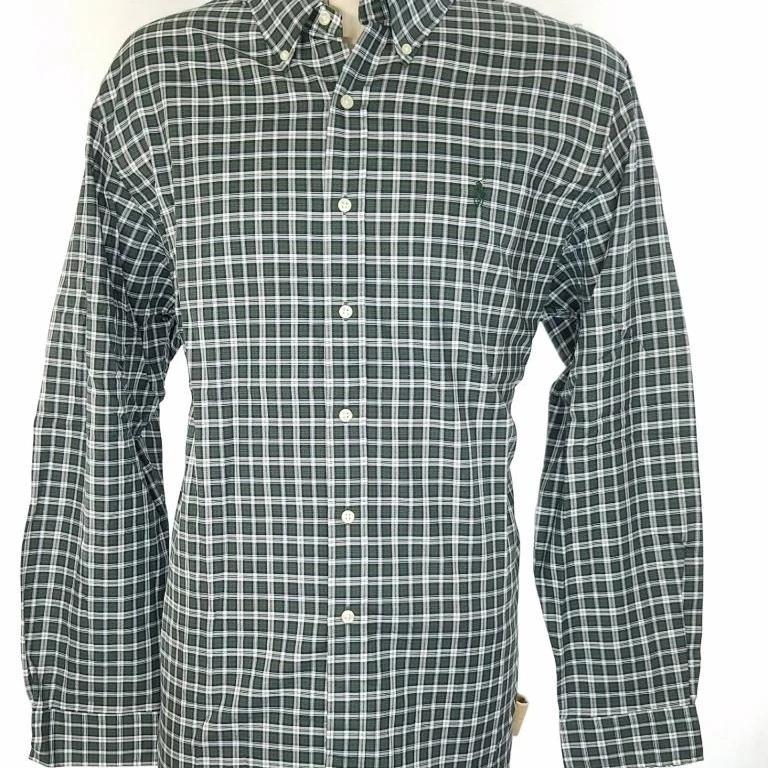 RALPH LAUREN MEN'S GREEN PLAID SPORT SHIRT 100% COTTON SZ XXL NWT $75 (2)