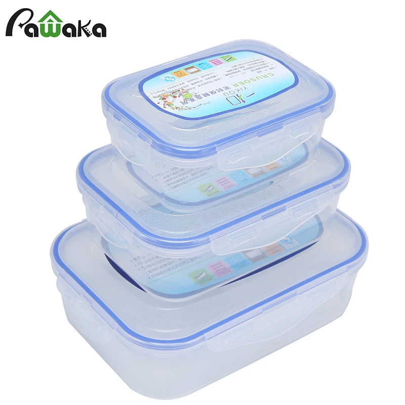 

3 Pcs/Lot Food Containers Box Set PP Refrigerator Storage Microwave Boxes Sealed Crisper Organizer Kitchen Cooking Gdget