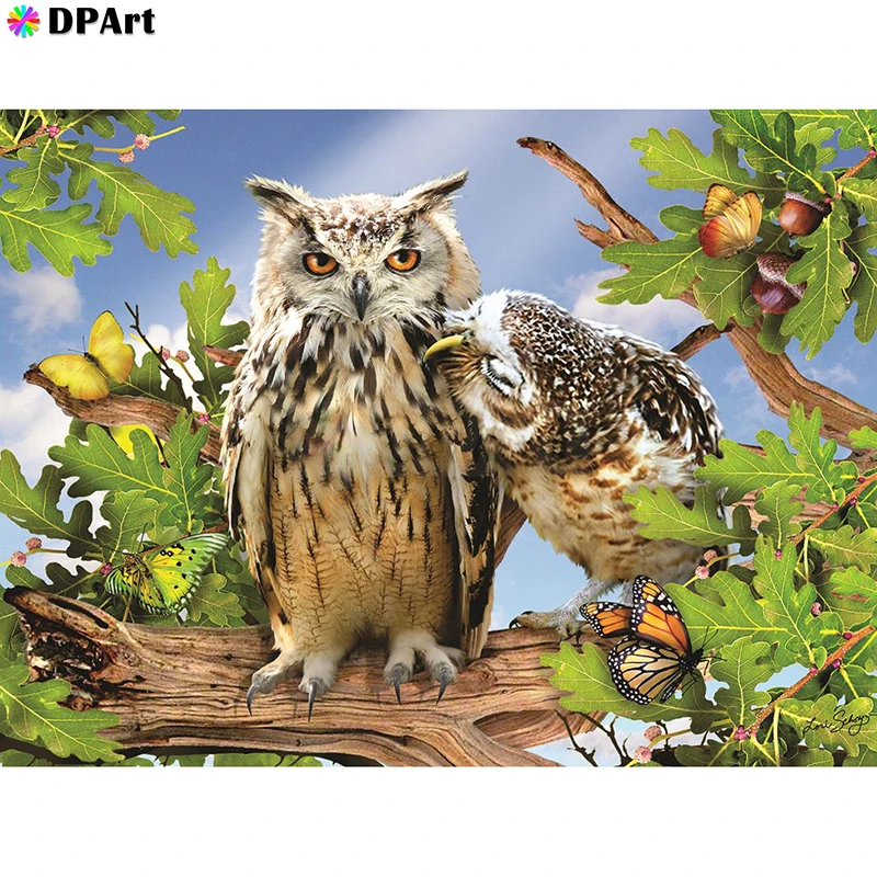 

Diamond Painting Full Square/Round Drill Kissing Owl 5D Daimond Painting Embroidery Cross Stitch Kit Mosaic Rhinestone Zou109