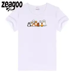 Zeagoo семьи Повседневное одноцветное Plain Crew Neck Slim Fit мягкий короткий рукав Футболка белая овчарка Для женщин прекрасные собаки