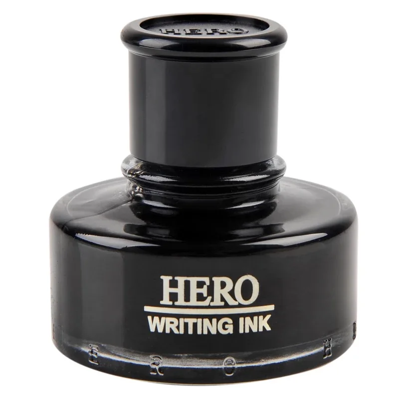 Black Fountain pen Ink glass bottle 50ml HERO 440 for writing pens Free Shippingin Fountain