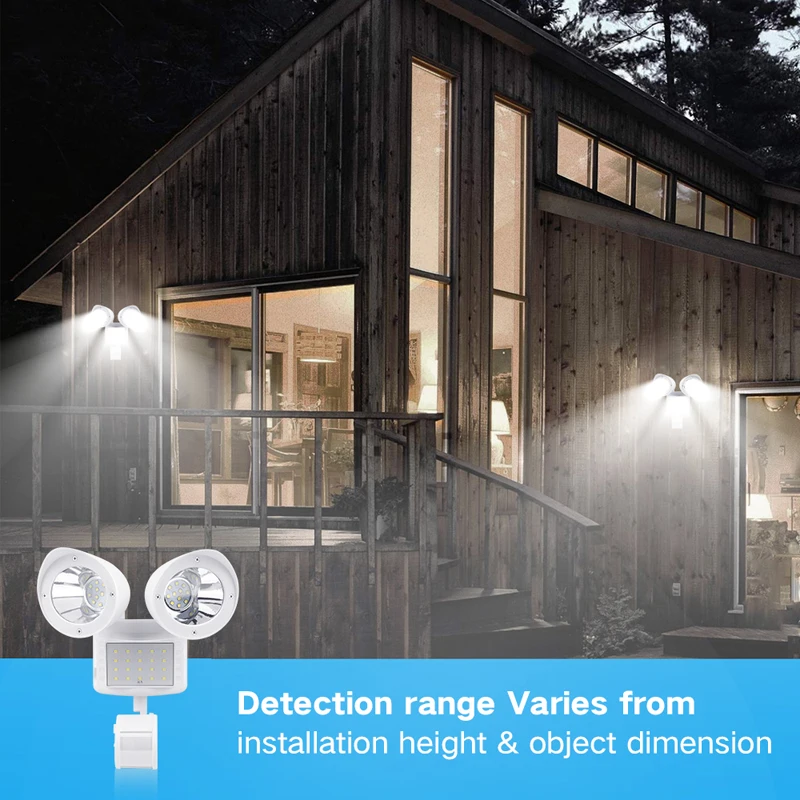 Solar Powered Motion Sensor Lights 42 LED Three Head Spotlight Spot Light Outdoor Floodlight Yard Light For Home Garden Yard(white)(8)