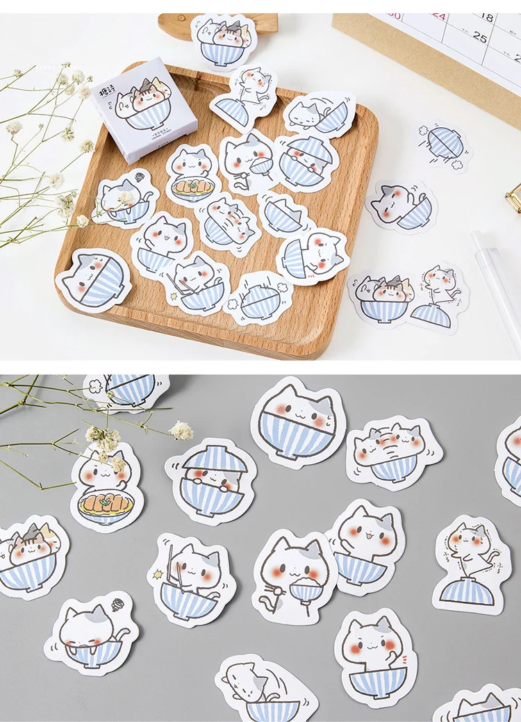 45 шт. Kawaii Cat Kitty клейкая наклейка Скрапбукинг планировщик выпечки этикетка школьные принадлежности для детей подарок на Рождество год