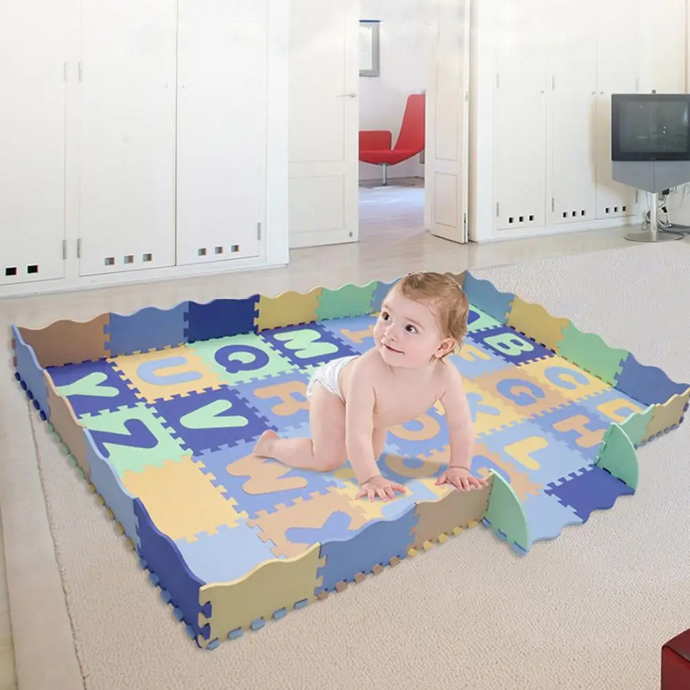 

54pcs EVA English Letter Stitching Mat Children Antiskid Moisture Proof Play Carpet 30x30cm Square Infant Crawling Blanket