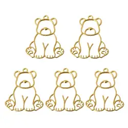 5 шт. игрушка медведь полые металлические рамки подвески обрамление установка смолы ювелирных изделий