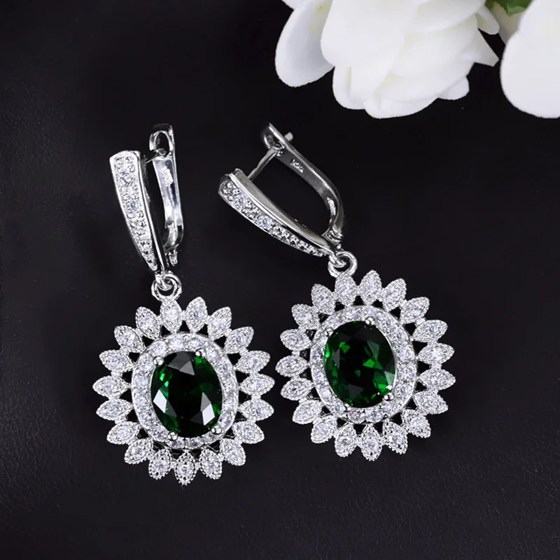 green drop earring